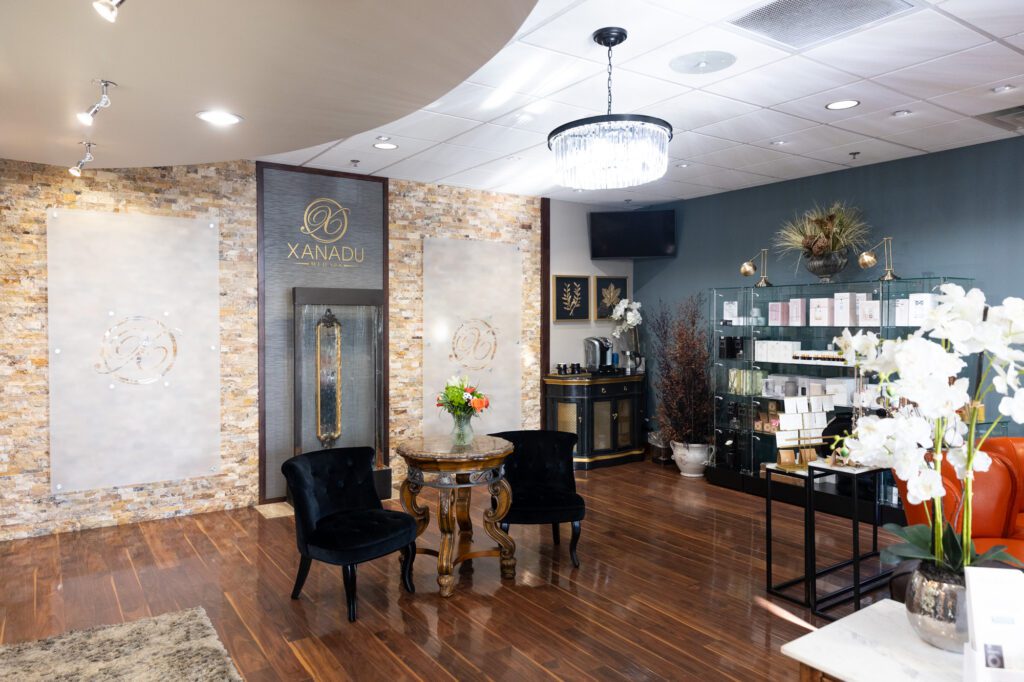 Xanadu Spa reception area with elegant decor
